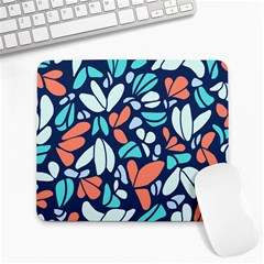 Blue Tossed Flower Floral Large Mousepads