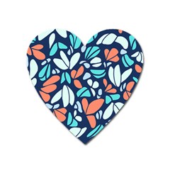 Blue Tossed Flower Floral Heart Magnet by Mariart