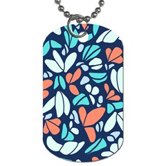 Blue Tossed Flower Floral Dog Tag (one Side) by Mariart