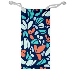 Blue Tossed Flower Floral Jewelry Bag by Mariart