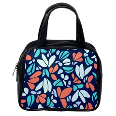 Blue Tossed Flower Floral Classic Handbags (one Side) by Mariart