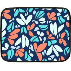 Blue Tossed Flower Floral Double Sided Fleece Blanket (mini) 