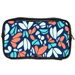 Blue Tossed Flower Floral Toiletries Bags 2-side