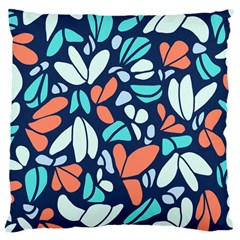 Blue Tossed Flower Floral Large Cushion Case (one Side) by Mariart