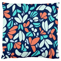 Blue Tossed Flower Floral Standard Flano Cushion Case (one Side)