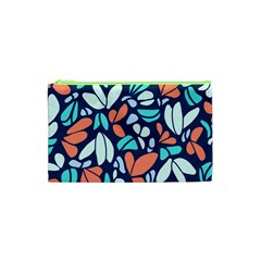 Blue Tossed Flower Floral Cosmetic Bag (xs)