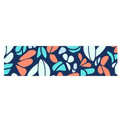 Blue Tossed Flower Floral Satin Scarf (oblong) by Mariart