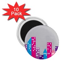 Building Polka City Rainbow 1 75  Magnets (10 Pack)  by Mariart