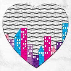 Building Polka City Rainbow Jigsaw Puzzle (Heart)