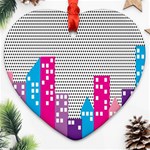 Building Polka City Rainbow Heart Ornament (Two Sides) Front