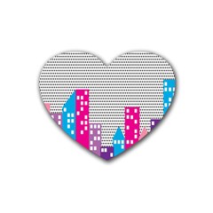 Building Polka City Rainbow Heart Coaster (4 pack) 