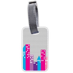 Building Polka City Rainbow Luggage Tags (one Side)  by Mariart