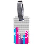 Building Polka City Rainbow Luggage Tags (One Side)  Front