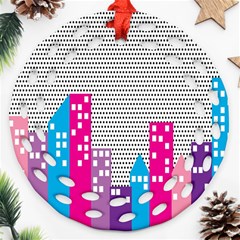 Building Polka City Rainbow Ornament (Round Filigree)