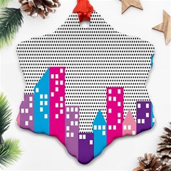 Building Polka City Rainbow Ornament (Snowflake)