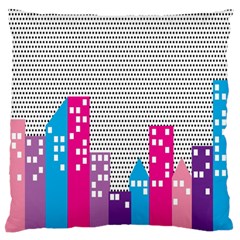 Building Polka City Rainbow Large Flano Cushion Case (Two Sides)