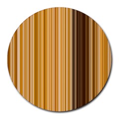 Brown Verticals Lines Stripes Colorful Round Mousepads by Mariart