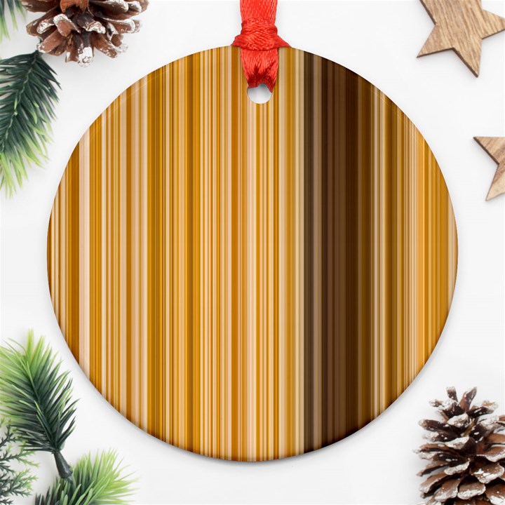 Brown Verticals Lines Stripes Colorful Ornament (Round)