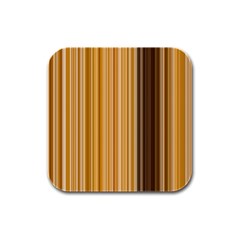 Brown Verticals Lines Stripes Colorful Rubber Square Coaster (4 Pack)  by Mariart