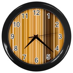 Brown Verticals Lines Stripes Colorful Wall Clocks (black) by Mariart