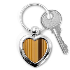 Brown Verticals Lines Stripes Colorful Key Chains (heart)  by Mariart