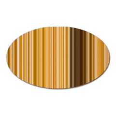 Brown Verticals Lines Stripes Colorful Oval Magnet by Mariart