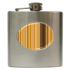 Brown Verticals Lines Stripes Colorful Hip Flask (6 Oz) by Mariart