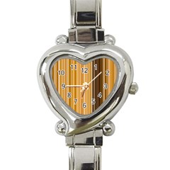 Brown Verticals Lines Stripes Colorful Heart Italian Charm Watch by Mariart