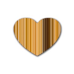 Brown Verticals Lines Stripes Colorful Rubber Coaster (heart)  by Mariart