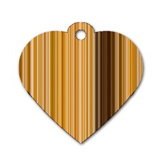 Brown Verticals Lines Stripes Colorful Dog Tag Heart (one Side) by Mariart