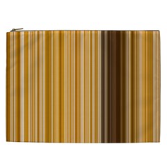 Brown Verticals Lines Stripes Colorful Cosmetic Bag (xxl)  by Mariart