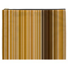 Brown Verticals Lines Stripes Colorful Cosmetic Bag (xxxl)  by Mariart