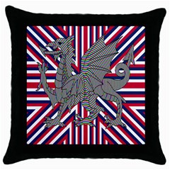 Alternatively Mega British America Dragon Illustration Throw Pillow Case (black) by Mariart