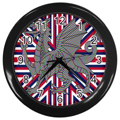 Alternatively Mega British America Dragon Illustration Wall Clocks (black)