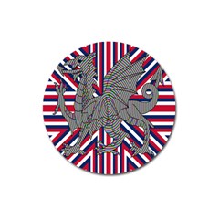 Alternatively Mega British America Dragon Illustration Magnet 3  (round) by Mariart