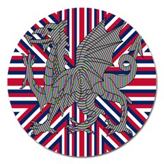 Alternatively Mega British America Dragon Illustration Magnet 5  (round) by Mariart