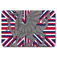 Alternatively Mega British America Dragon Illustration Large Doormat  by Mariart