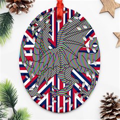 Alternatively Mega British America Dragon Illustration Oval Filigree Ornament (two Sides)