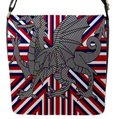 Alternatively Mega British America Dragon Illustration Flap Messenger Bag (s) by Mariart