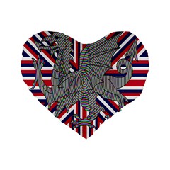 Alternatively Mega British America Dragon Illustration Standard 16  Premium Flano Heart Shape Cushions by Mariart