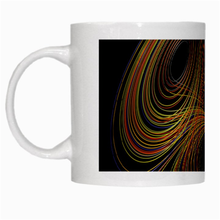 Wondrous Trajectorie Illustrated Line Light Black White Mugs