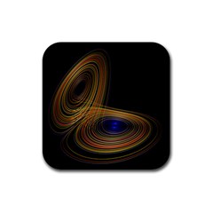 Wondrous Trajectorie Illustrated Line Light Black Rubber Square Coaster (4 Pack)  by Mariart