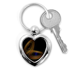 Wondrous Trajectorie Illustrated Line Light Black Key Chains (heart)  by Mariart