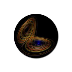 Wondrous Trajectorie Illustrated Line Light Black Rubber Round Coaster (4 Pack)  by Mariart