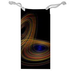 Wondrous Trajectorie Illustrated Line Light Black Jewelry Bag