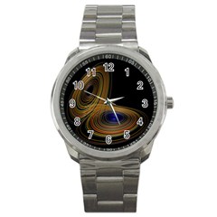 Wondrous Trajectorie Illustrated Line Light Black Sport Metal Watch by Mariart