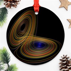 Wondrous Trajectorie Illustrated Line Light Black Round Ornament (two Sides) by Mariart