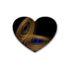 Wondrous Trajectorie Illustrated Line Light Black Rubber Coaster (heart)  by Mariart