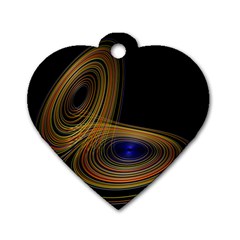 Wondrous Trajectorie Illustrated Line Light Black Dog Tag Heart (two Sides)