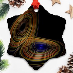 Wondrous Trajectorie Illustrated Line Light Black Snowflake Ornament (two Sides) by Mariart